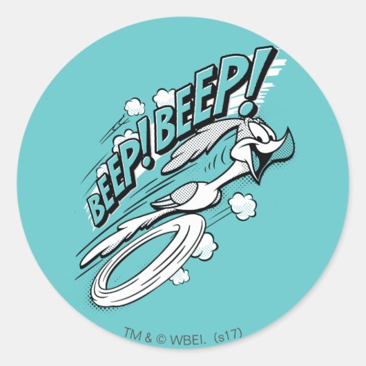 RUNNER™ BEEP BEEP!™ Halftone Ronde Sticker (Voorkant)