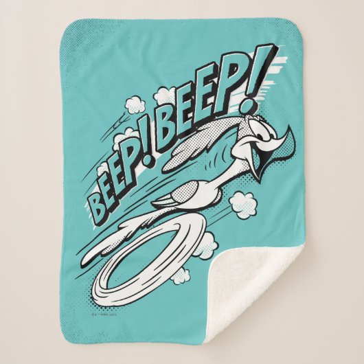 RUNNER™ BEEP BEEP!™ Halftone Sherpa Deken (Voorkant)