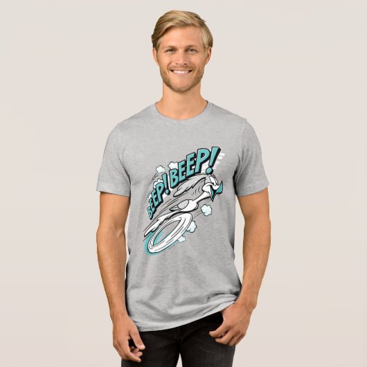 RUNNER™ BEEP BEEP!™ Halftone Tri-Blend Shirt (Voorkant volledig)