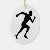 Runner Black Silhouette Shadow Keramisch Ornament (Rechts)