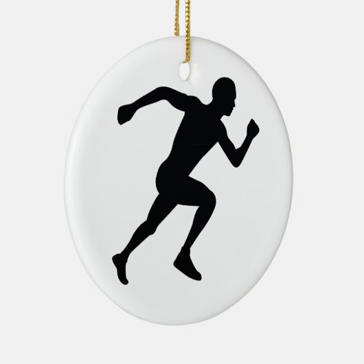 Runner Black Silhouette Shadow Keramisch Ornament (Rechts)