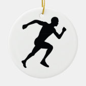 Runner Black Silhouette Shadow Keramisch Ornament (Voorkant)