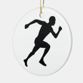 Runner Black Silhouette Shadow Keramisch Ornament (Links)