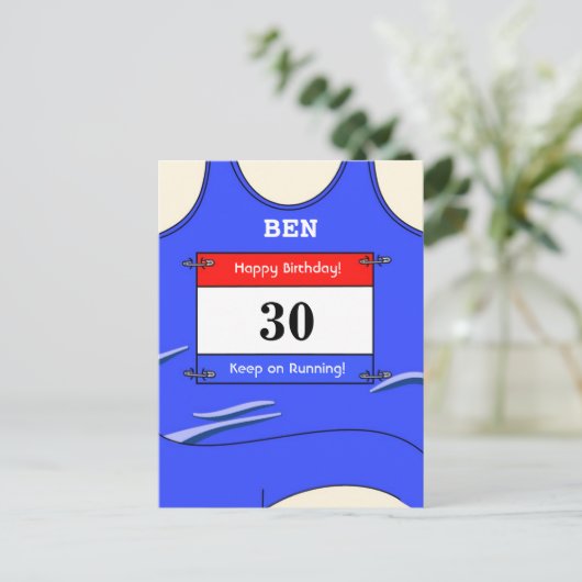 Runner Blue Briefkaart (Staand voorkant)