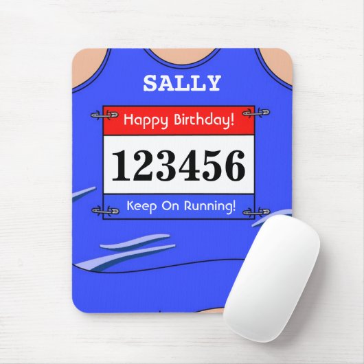 Runner Blue Vest Mouse Mat Muismat (Met muis)