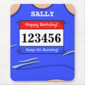 Runner Blue Vest Mouse Mat Muismat (Voorkant)