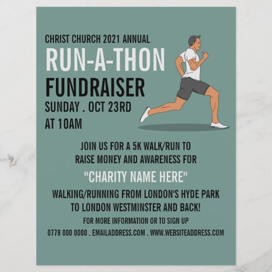Runner, Charity run-Walk-a-Thon Event Adverteren Flyer (Voorkant)