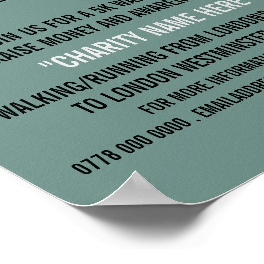 Runner, Charity run-Walk-a-Thon Event Adverteren Poster (Hoek)