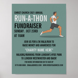 Runner, Charity run-Walk-a-Thon Event Adverteren Poster