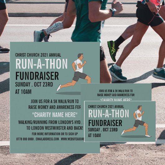 Runner, Charity run-Walk-a-Thon Event Visitekaartje