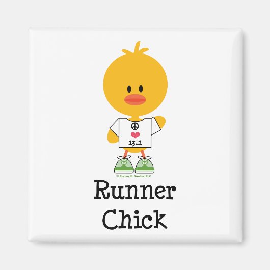 Runner Chick Halve Marathon Magnet (Voorkant)