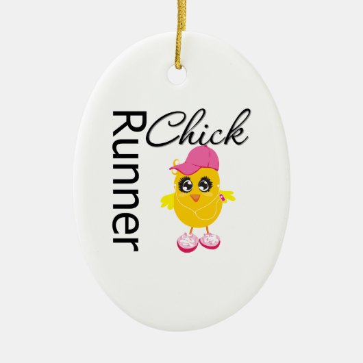 Runner Chick Keramisch Ornament (Voorkant)
