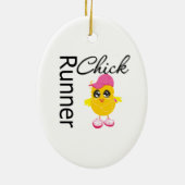 Runner Chick Keramisch Ornament (Achterkant)