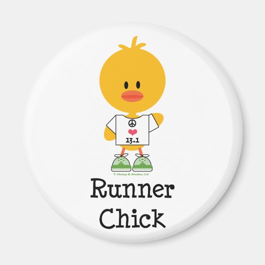 Runner Chick Peace Love 13.1 Magneet (Voorkant)