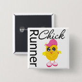 Runner Chick Vierkante Button 5,1 Cm (Voorkant /achterkant)