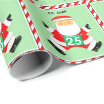 Runner Christmas Holiday Gift Wrapping Paper Cadeaupapier<br><div class="desc">Creatieve lopende kerstvakantie cadeau wrap met runner Santa Claus runner racing. Om tekst te personaliseren en te bewerken om een naam toe te voegen.</div>