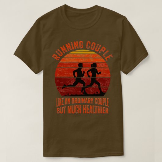 Runner Couple Hus en Wife Sunset Mate Jogging Tea T-shirt (Design voorkant)