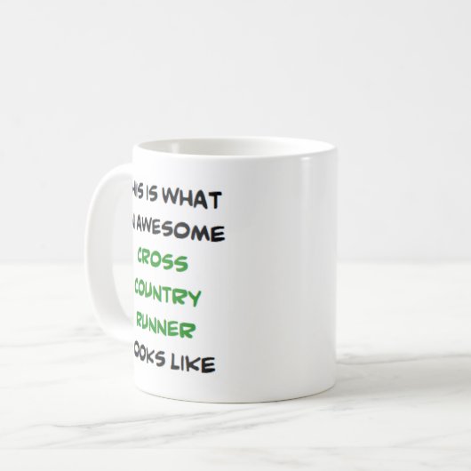 Runner Cross Country, geweldige Koffiemok (Voorkant links)