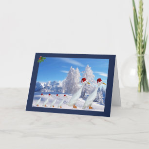 Runner duck santa hat feestdagen kaart