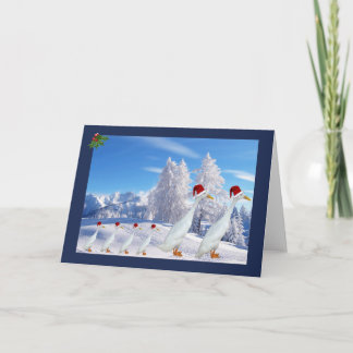 Runner duck santa hat feestdagen kaart