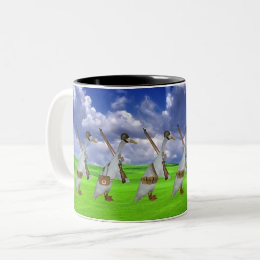 Runner duck tweekleurige koffiemok (Voorkant links)