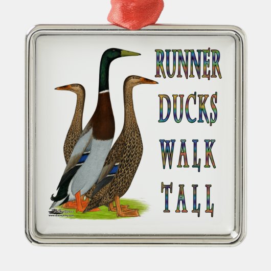 Runner Ducks Walk Tall Metalen Ornament (Voorkant)