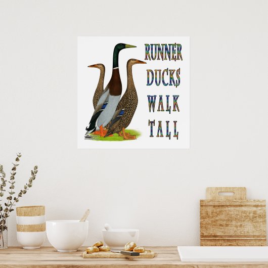 Runner Ducks Walk Tall Poster (Keuken)