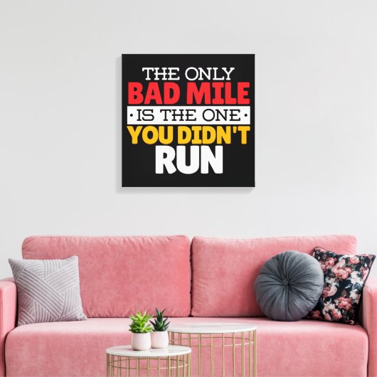 Runner - Funny Bad Mile Runote Quote Canvas Afdruk (Insitu (Woonkamer))