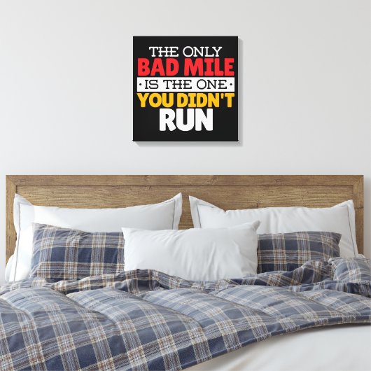 Runner - Funny Bad Mile Runote Quote Canvas Afdruk (Insitu (Slaapkamer))