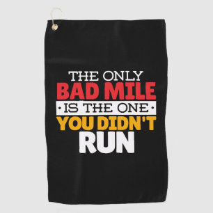 Runner - Funny Bad Mile Runote Quote Golfhanddoek