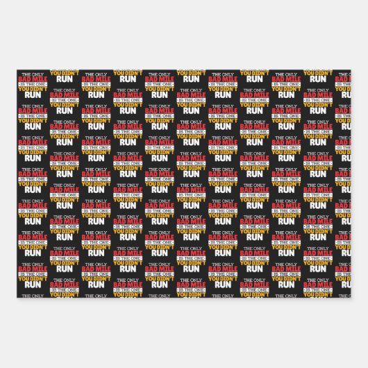 Runner - Funny Bad Mile Runote Quote Inpakpapier Vel (Voorkant 2)