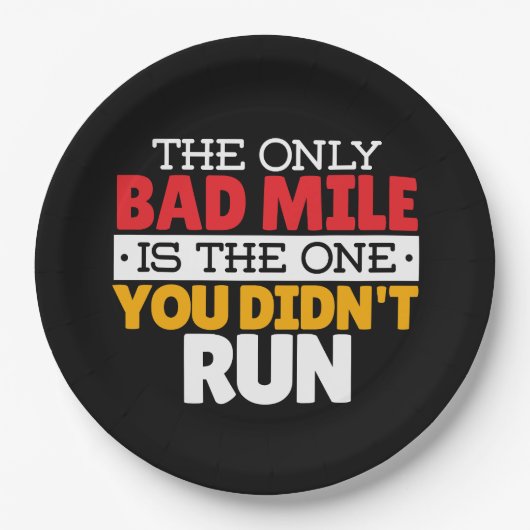 Runner - Funny Bad Mile Runote Quote Papieren Bordje (Voorkant)