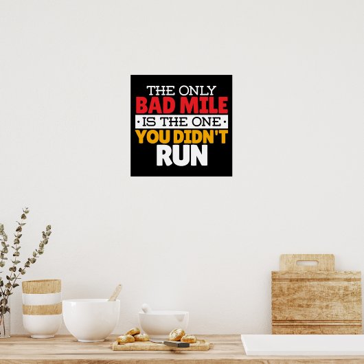 Runner - Funny Bad Mile Runote Quote Poster (Keuken)