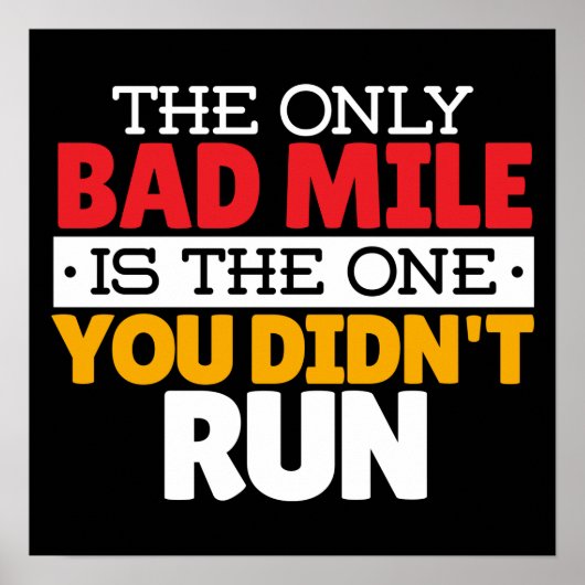 Runner - Funny Bad Mile Runote Quote Poster (Voorkant)