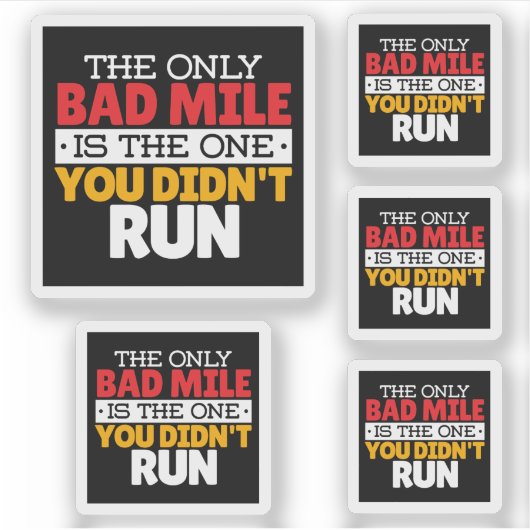 Runner - Funny Bad Mile Runote Quote Sticker (Voorkant)