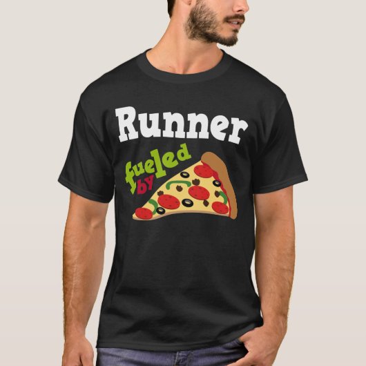 Runner (Funny) Pizza T Shirt (Voorkant)