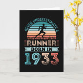 Runner geboren in 1933 90th Birthday Gift Running  Kaart (Gele Bloem)