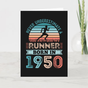 Runner geboren in 1950 70th Birthday Gift Running Kaart