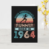 Runner geboren in 1964 60th Birthday Gift Running  Kaart (Gele Bloem)