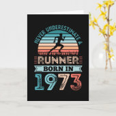 Runner geboren in 1973 50th Birthday Gift Running  Kaart (Gele Bloem)