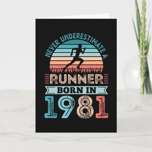 Runner geboren in 1981 40th Birthday Gift Running  Kaart (Voorkant)