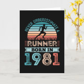 Runner geboren in 1981 40th Birthday Gift Running  Kaart (Gele Bloem)