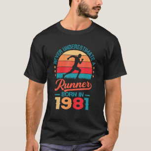 Runner geboren in 1981 42e verjaardag Running 42 J T-shirt