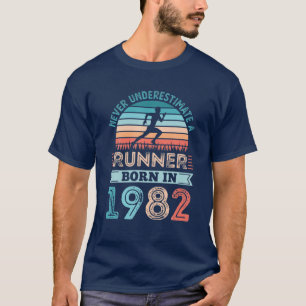 Runner geboren in 1982 40th Birthday Running Gift T-shirt