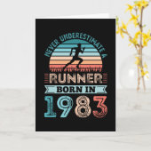 Runner geboren in 1983 40th Birthday Gift Running  Kaart (Gele Bloem)