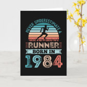Runner geboren in 1984 40th Birthday Gift Running  Kaart (Gele Bloem)