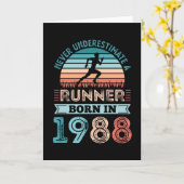Runner geboren in 1988 40th Birthday Gift Running  Kaart (Gele Bloem)