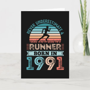 Runner geboren in 1991 30th Birthday Gift Running  Kaart