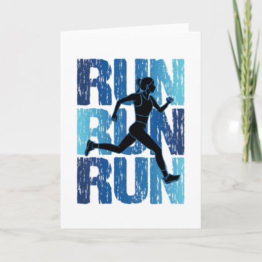  runner Girl - run run run Feestdagen Kaart (Voorkant)