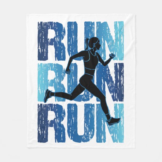 runner Girl - run run run Fleece Deken (Voorkant)